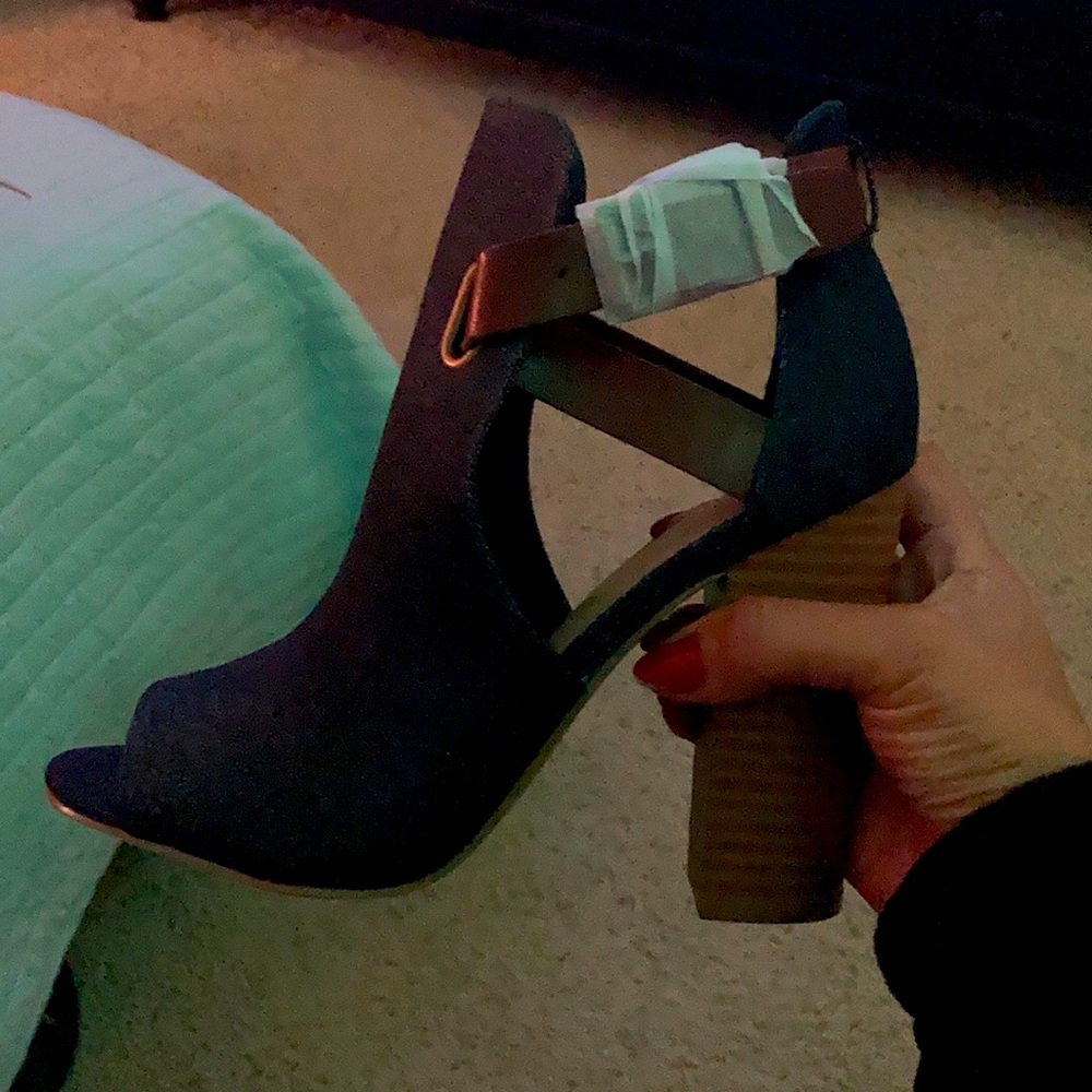 Blue open shoes